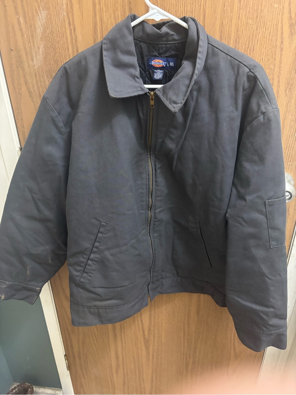 Dickies Men's Dark Gray Work Jacket with Zip Front